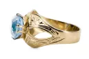 Vintage craft Ring Aquamarine 14K Yellow gold vrc135y